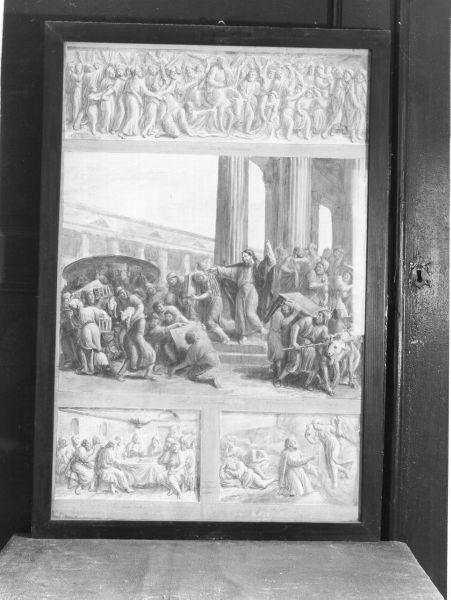 Cristo caccia i mercanti dal tempio (disegno, ciclo) di Ademollo Luigi (sec. XIX)