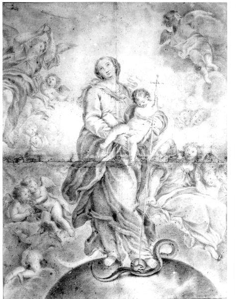 madonna con bambino (incisione) di Tempesti Giovanni Battista (sec. XVIII)