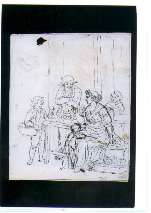banco di fruttivendolo (disegno) di D'Anna Alessandro (fine/inizio secc. XVIII/ XIX)