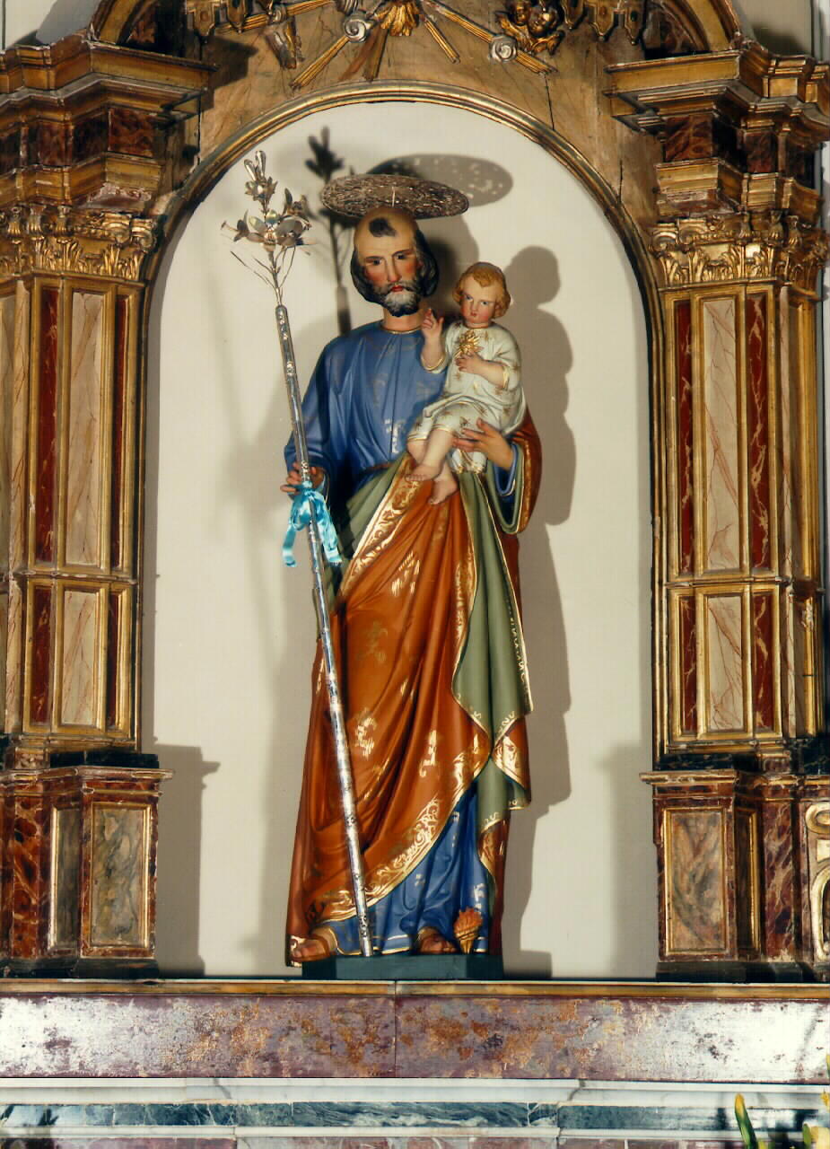 San Giuseppe con Gesu' Bambino (statua) - ambito siciliano (primo quarto sec. XX)