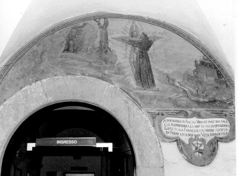 SAN FRANCESCO D'ASSISI RICEVE LE STIMMATE (lunetta) di Manfredi Domenico (sec. XVII)