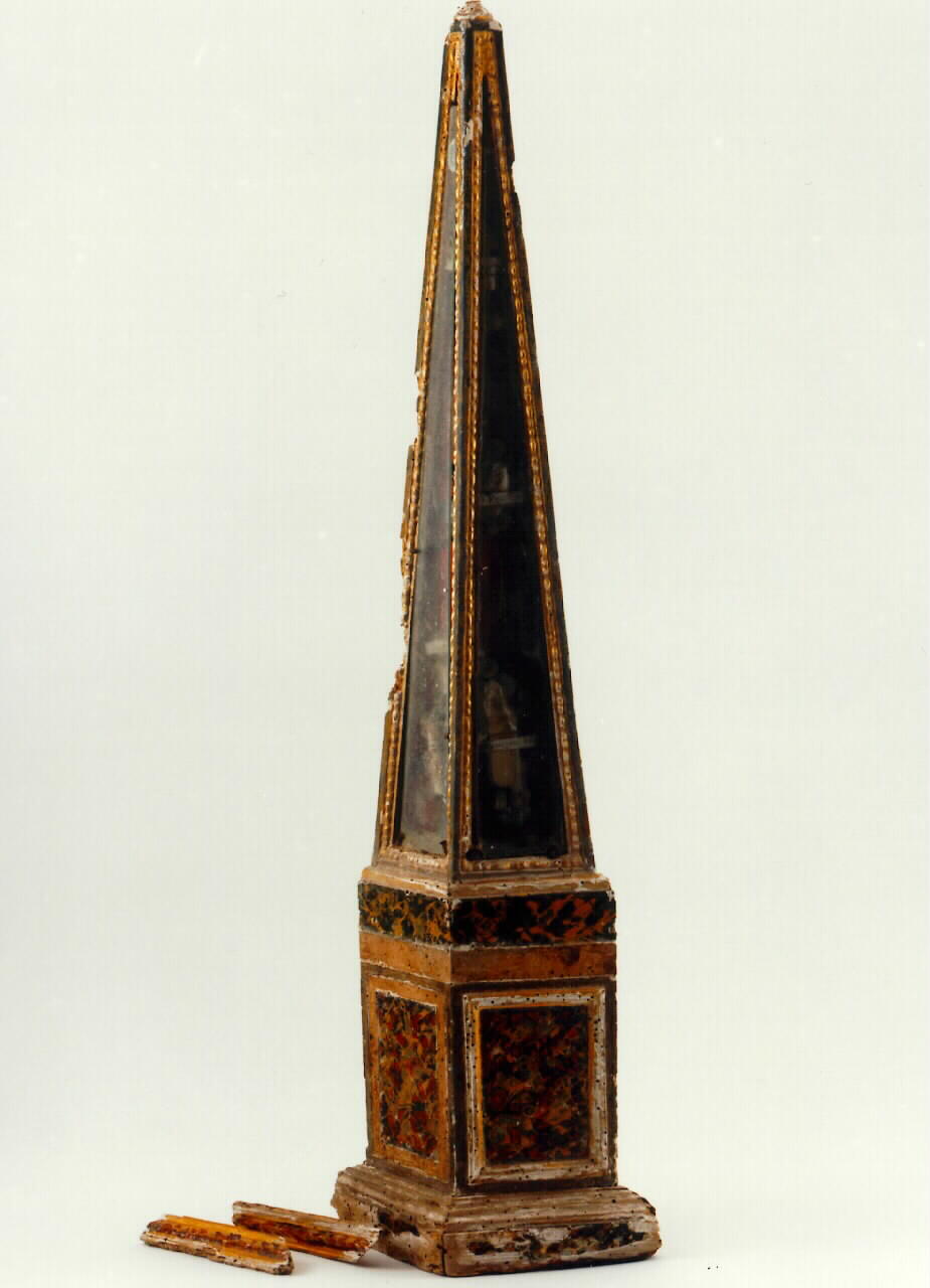reliquiario - a obelisco - produzione siciliana (Seconda metà sec. XVIII)