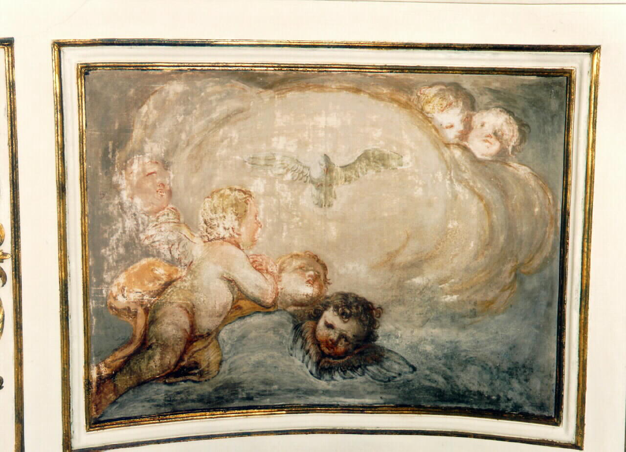 colomba dello Spirito Santo e cherubini (dipinto murale) - ambito siciliano (fine sec. XIX)