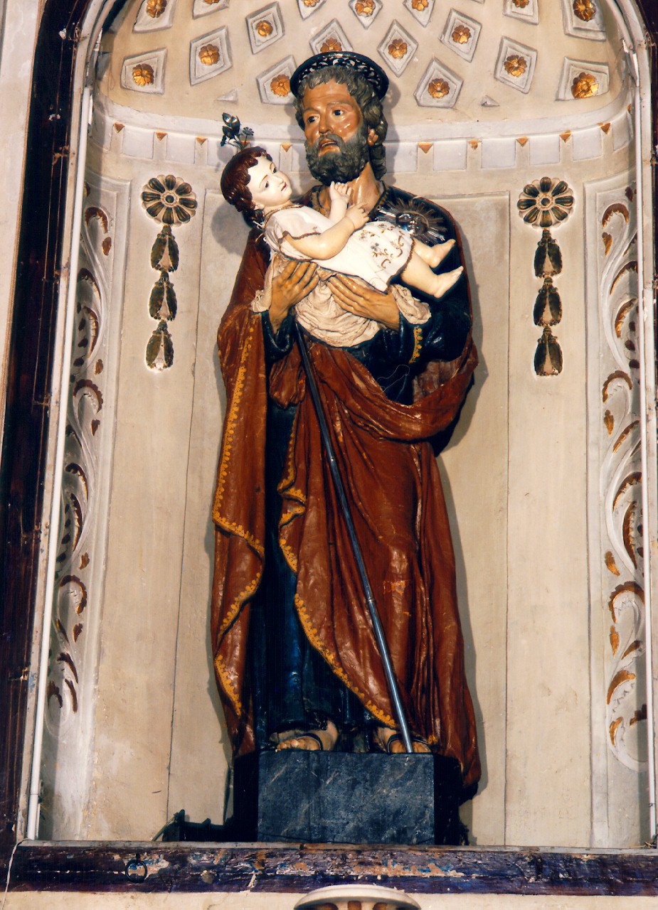 San Giuseppe con Gesu' Bambino (statua) - ambito siciliano (Prima metà sec. XIX)