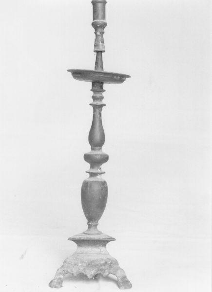candeliere d'altare - ambito lunigianese (fine/inizio secc. XVIII/ XIX)