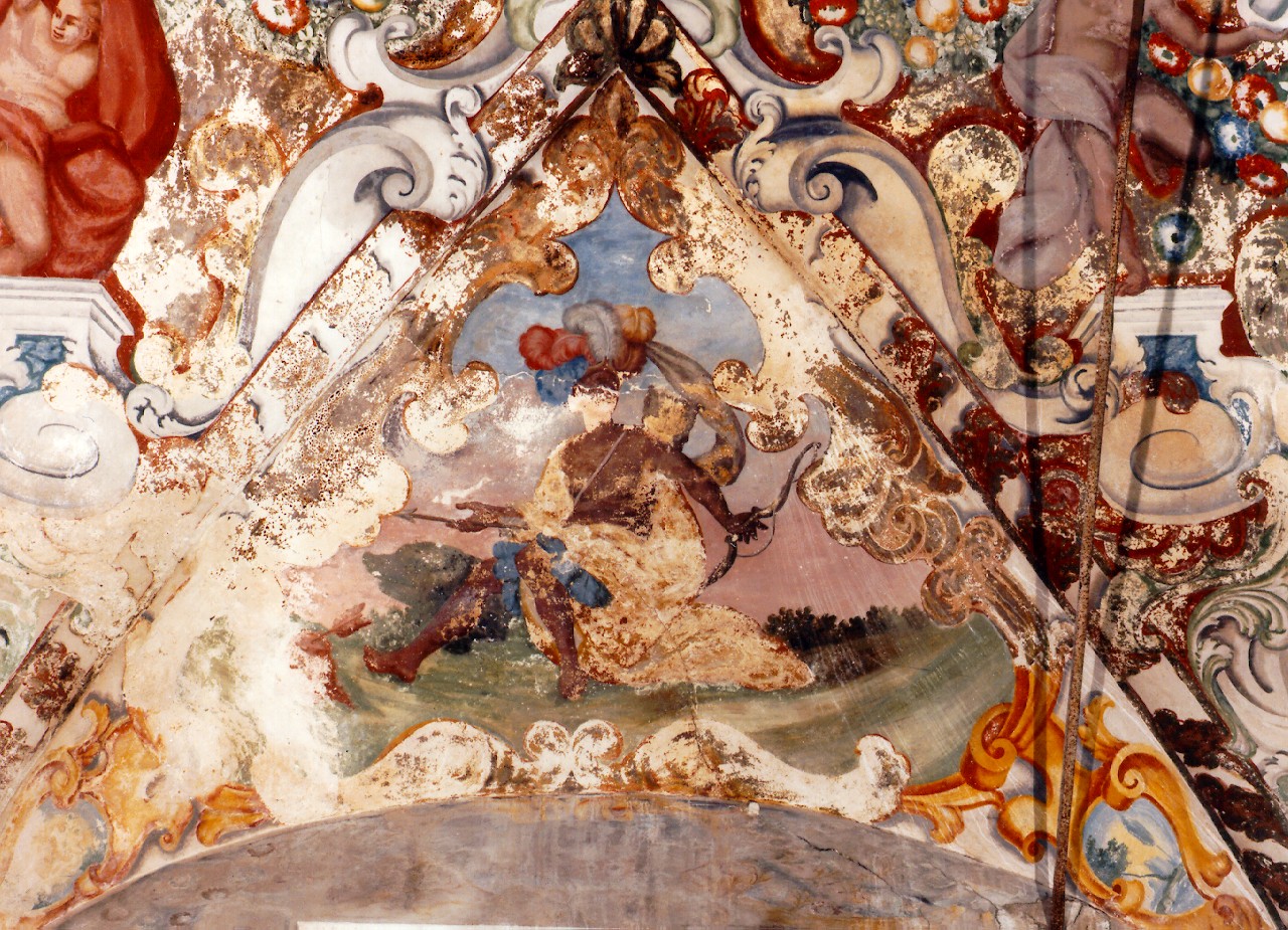 allegoria dell'America (dipinto murale) - ambito siciliano (Prima metà sec. XVIII)