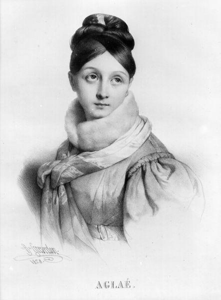 Aglaé, ritratto di donna (stampa) di Gravedon B (sec. XIX)
