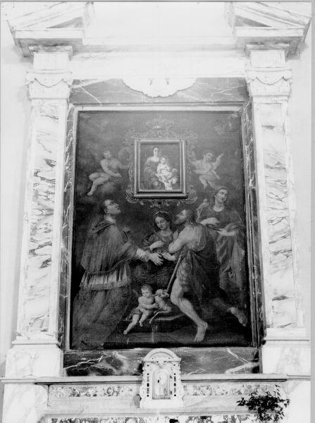 San Giovanni Battista, San Carlo Borromeo e due Santi martiri (dipinto) di Tommasi Guglielmo (prima metà sec. XIX)