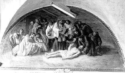 MORTE DI SAN FRANCESCO D'ASSISI (lunetta, elemento d'insieme) di Ademollo Luigi (sec. XIX)