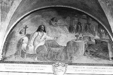 sogno di San Francesco d'Assisi (lunetta, elemento d'insieme) di Ademollo Luigi (sec. XIX)