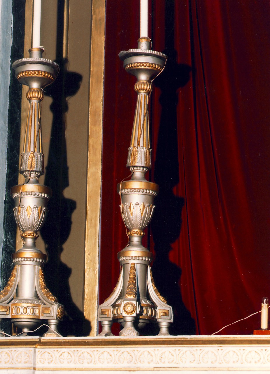 candelabro d'altare, serie - produzione siciliana (ultimo quarto sec. XIX)