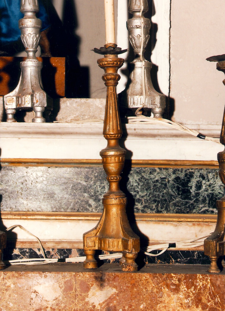 candelabro d'altare, serie - produzione siciliana (fine sec. XIX)