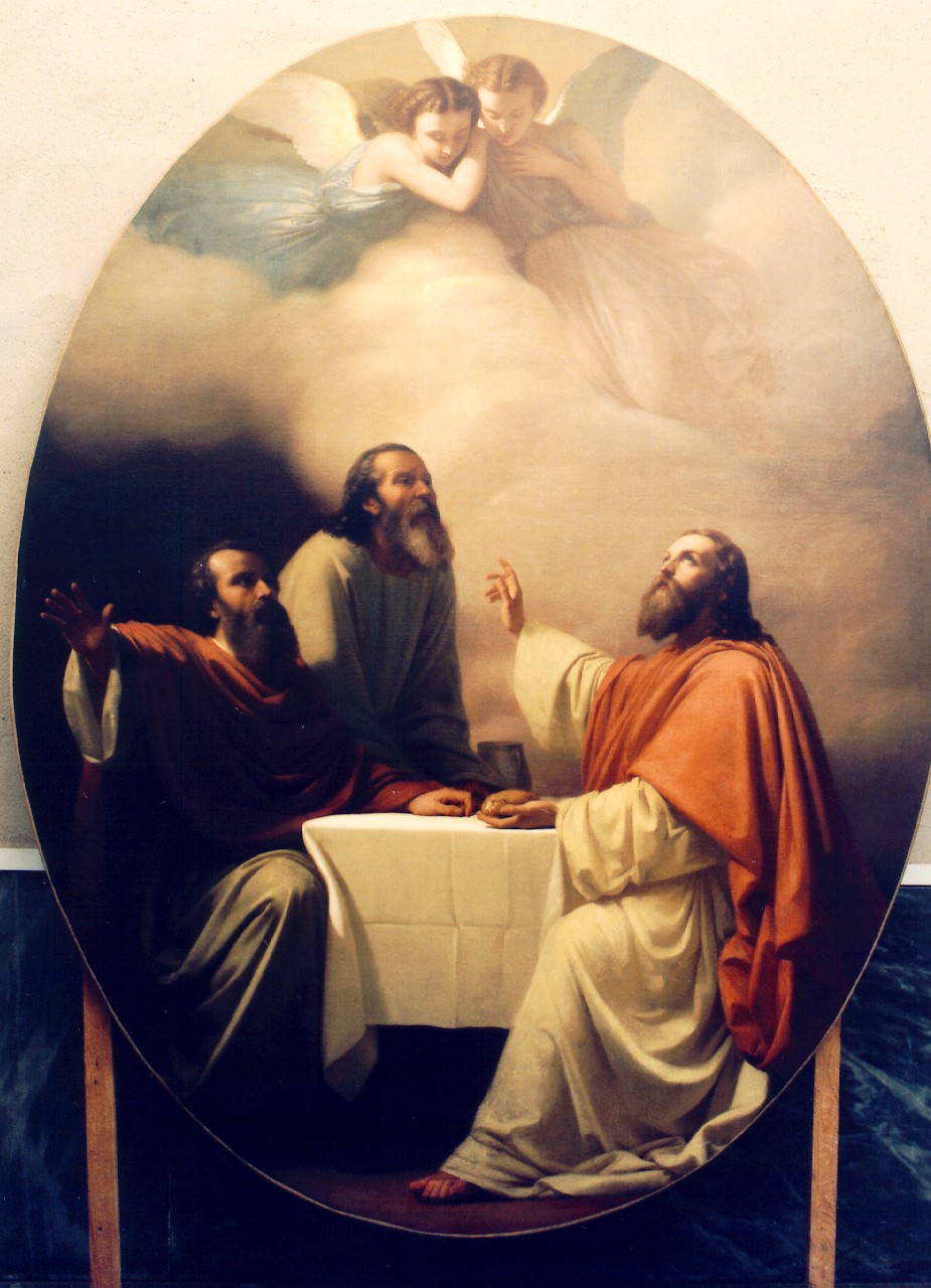 cena in Emmaus (dipinto) - ambito siciliano (sec. XIX)