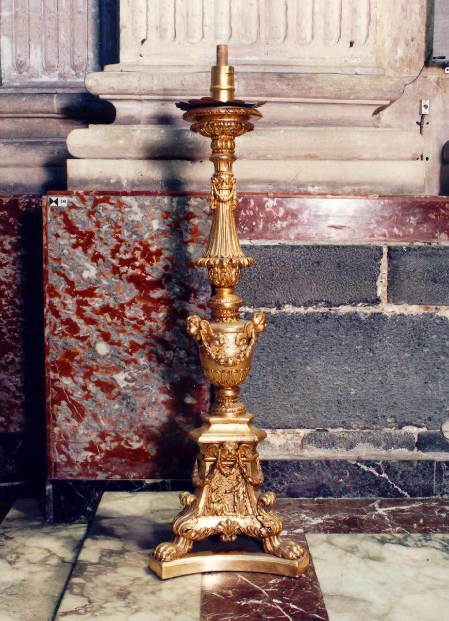 candelabro d'altare, serie - produzione siciliana (Seconda metà sec. XVIII)