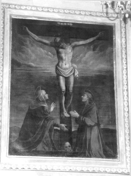 crocifissione di Cristo con Madonna e San Giovanni (dipinto) - ambito lucchese (prima metà sec. XVIII)