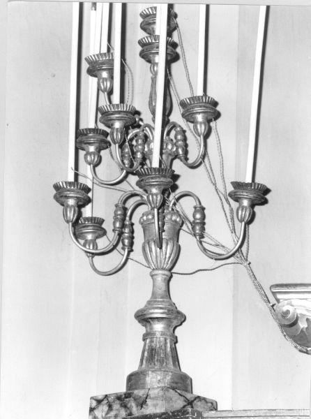 candelabro, serie - ambito lucchese (seconda metà sec. XIX)