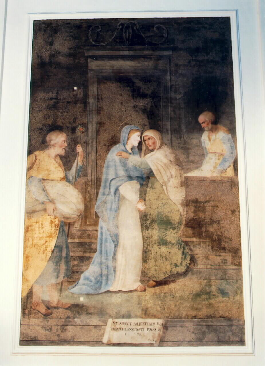 Visitazione (dipinto murale) - ambito siciliano (Prima metà sec. XIX)