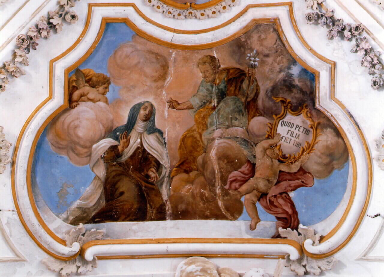 Santa Teresa d'Avila e San Giuseppe (dipinto murale) - ambito siciliano (Seconda metà sec. XVIII)