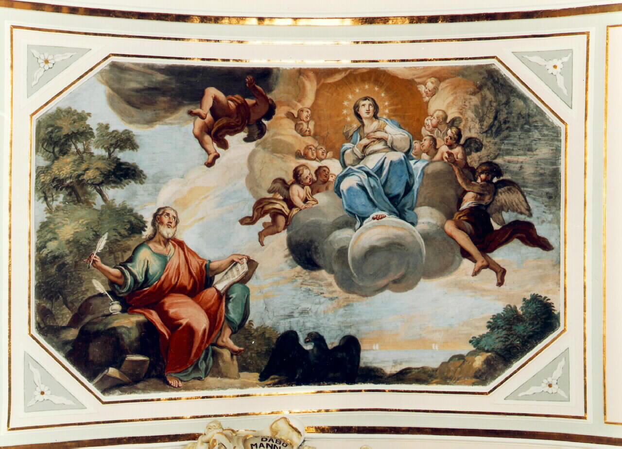 San Giovanni evangelista a Patmos (dipinto murale) - ambito siciliano (ultimo quarto sec. XVIII)