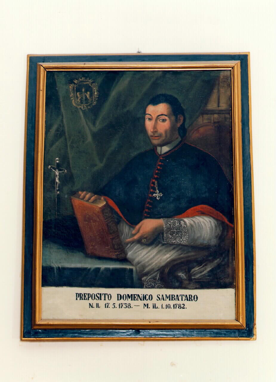ritratto del parroco Domenico Sambataro (dipinto) - ambito siciliano (sec. XVIII)