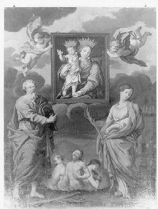 Madonna con Bambino, angeli e anime purganti (dipinto) - ambito italiano (secc. XVIII/ XIX)