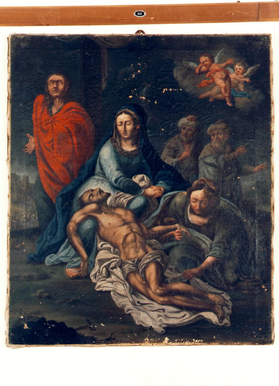 compianto sul Cristo morto (dipinto) - ambito siciliano (Seconda metà sec. XIX)