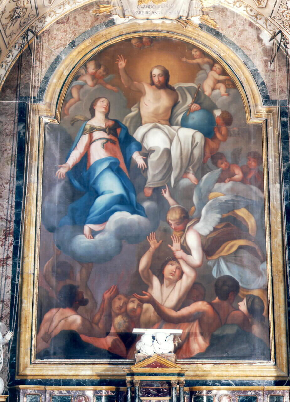 Madonna che intercede per le anime del Purgatorio presso Cristo (dipinto) - ambito siciliano (Seconda metà sec. XIX)