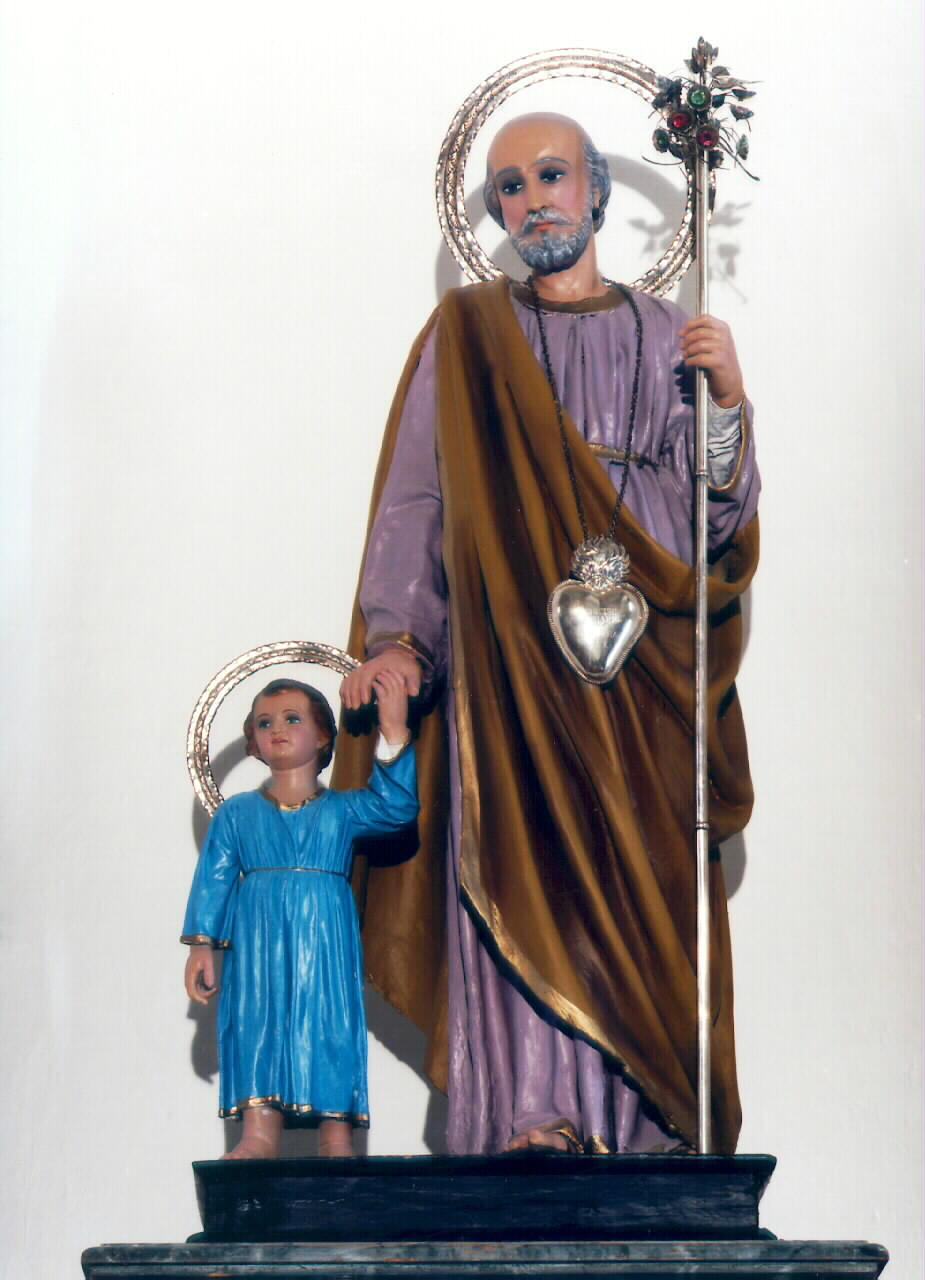 San Giuseppe e Gesu' Bambino (gruppo scultoreo) - ambito siciliano (primo quarto sec. XX)
