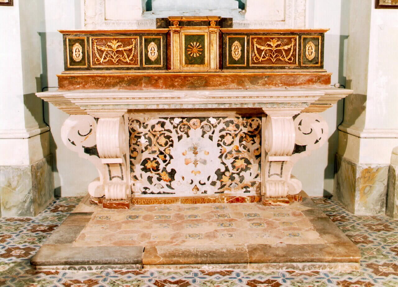 altare - a blocco - ambito siciliano (primo quarto sec. XIX, sec. XVIII)