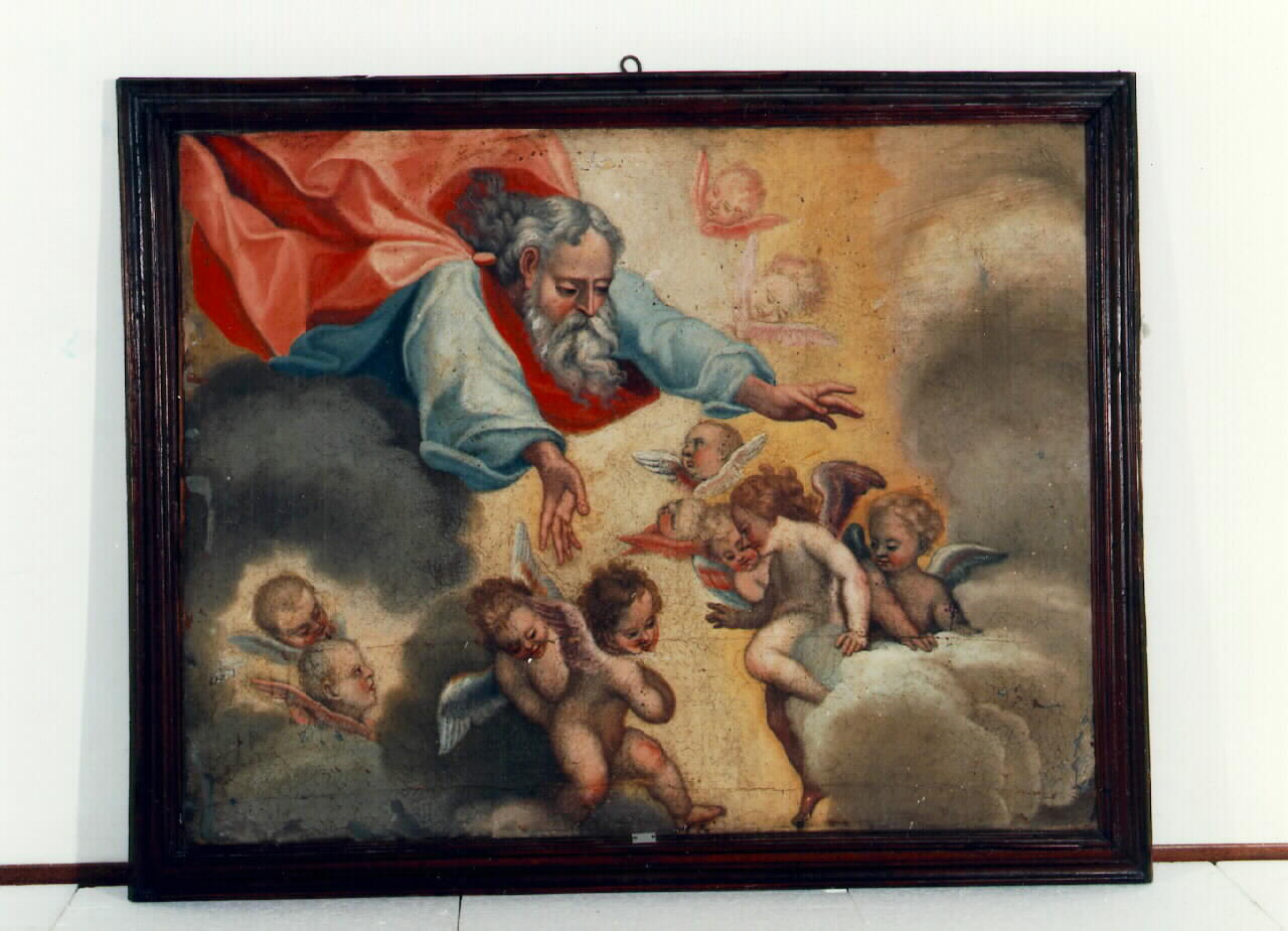 Dio Padre, angeli e cherubini (dipinto) - ambito siciliano (Fine/inizio secc. XVIII/ XIX)