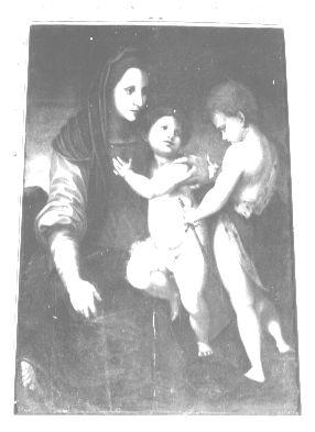 MADONNA CON BAMBINO E SAN GIOVANNINO (dipinto) di Andrea d'Agnolo detto Andrea del Sarto (inizio sec. XVII)