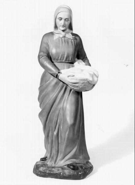 FIGURA FEMMINILE (statuetta di presepio, elemento d'insieme) - ambito italiano (metà sec. XX)