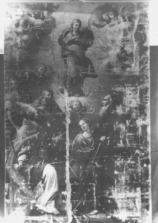 Immacolata Concezione con Sant'Antonio abate, Sant'Antonio da Padova, Santa Lucia e San Biagio (dipinto) - ambito toscano (inizio sec. XVIII)
