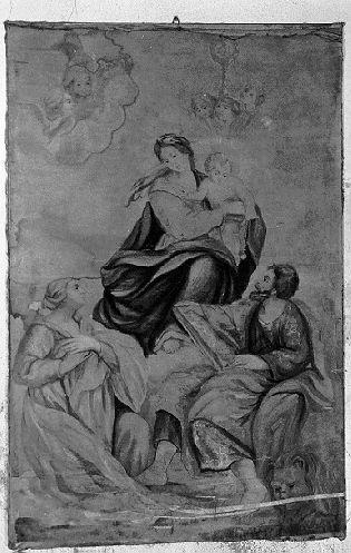 MADONNA CON BAMBINO CON SANTA FELICITA E SAN MARCO (dipinto) - ambito italiano (sec. XIX)