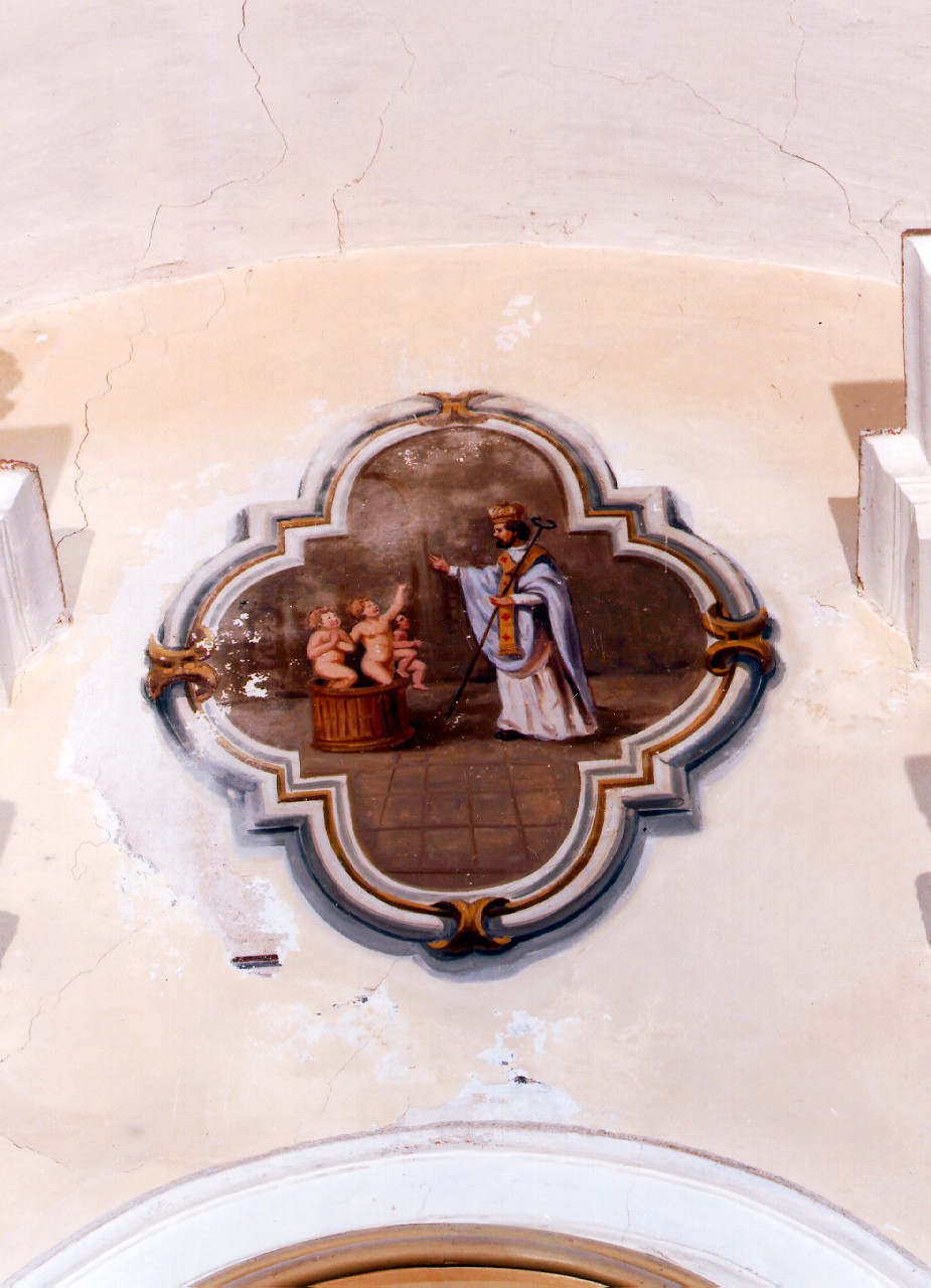 San Nicola di Bari resuscita i tre fanciulli (dipinto murale) - ambito siciliano (Seconda metà sec. XVIII)