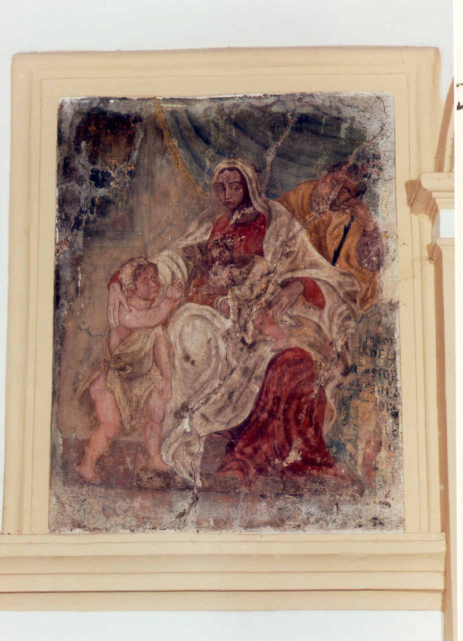 sacra famiglia con San Giovannino (dipinto murale) - ambito siciliano (Prima metà sec. XIX)
