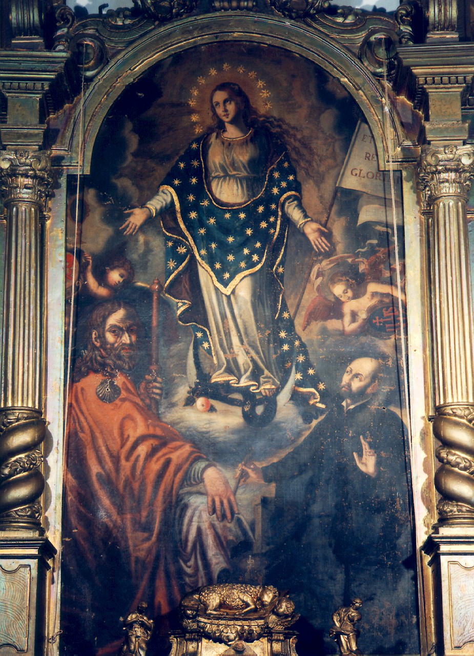 Madonna Immacolata con San Giacomo Maggiore e Sant'Ignazio di Loyola (dipinto) - ambito siciliano (Seconda metà sec. XVII)