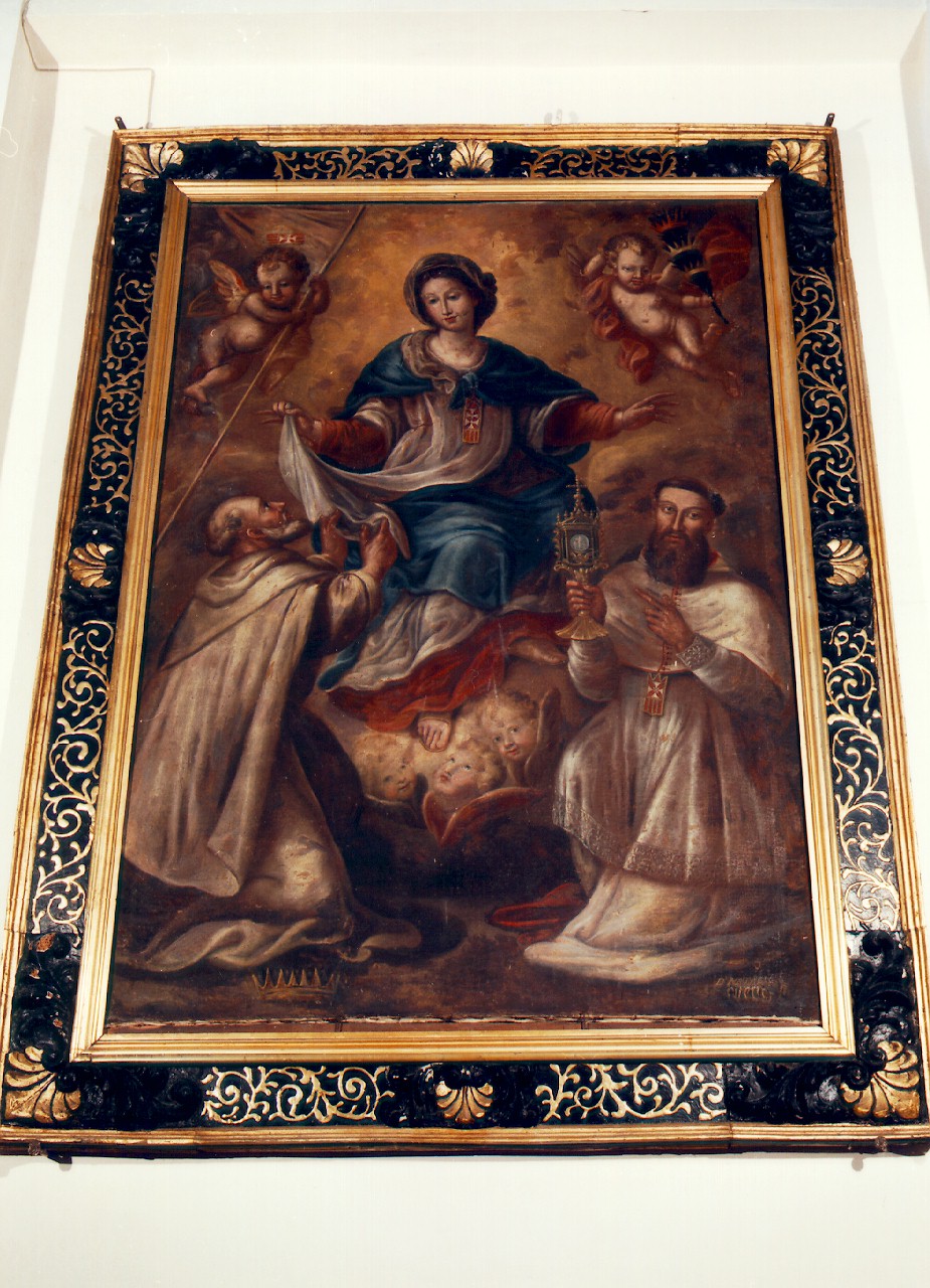 Madonna con due santi monaci (dipinto) - ambito siciliano (Prima metà sec. XIX)