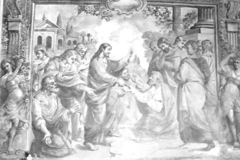 Cristo consegna le chiavi a San Pietro (dipinto) di Del Barba Ginesio (sec. XVIII)