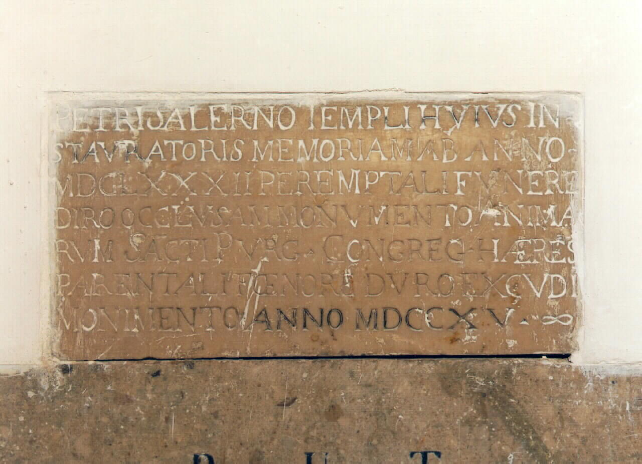 lapide commemorativa - ambito siciliano (sec. XVIII)