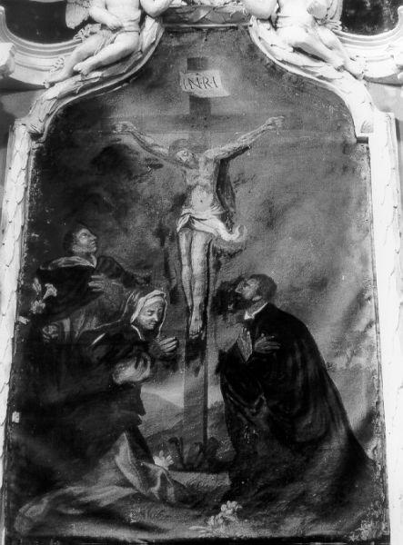 Adorazione della Croce e Santi Domenico, Chiara .. (dipinto) - ambito toscano (sec. XVIII)