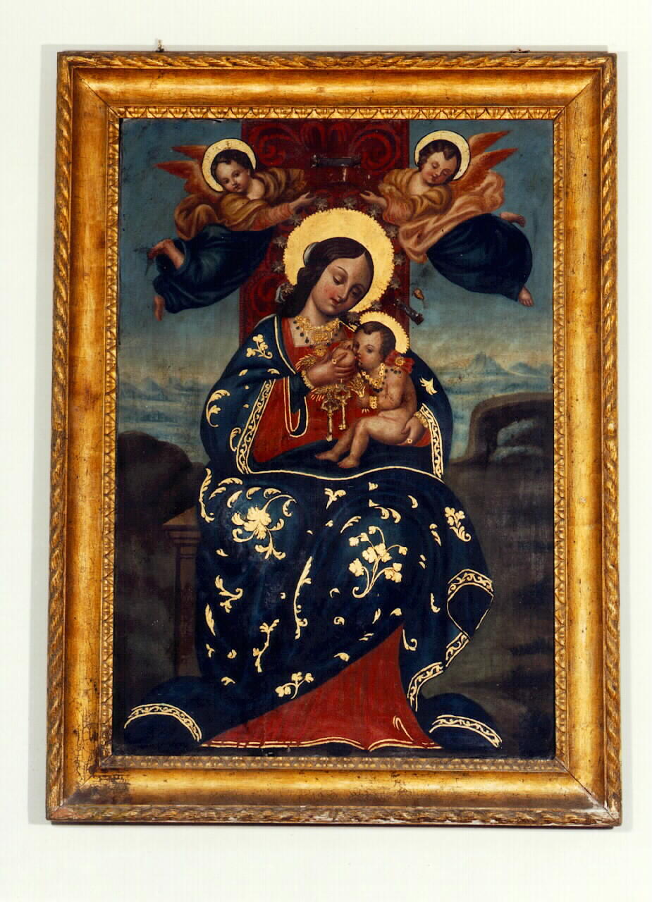 Madonna di Custonaci, Madonna con Bambino in trono (dipinto) - ambito siciliano (Fine/inizio secc. XVIII/ XIX)
