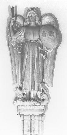San Michele Arcangelo schiaccia il demonio (statua) - ambito italiano (sec. XX)