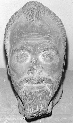 testa d'uomo (statua, frammento) - bottega italiana (sec. XVII)