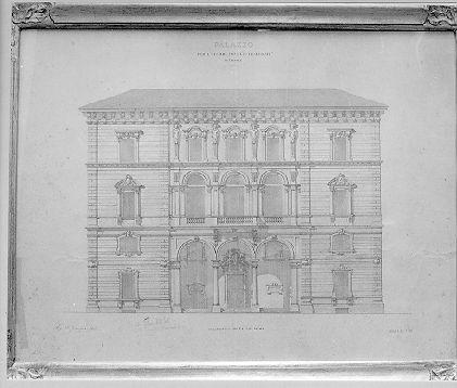 Progetto del prospetto frontale del Palazzo delle Poste (disegno) di Zaccagna Domenico (sec. XX)