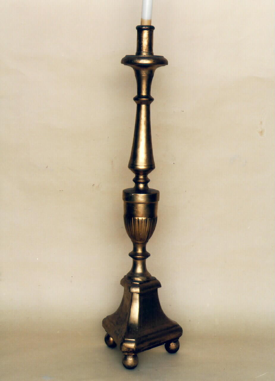 candelabro d'altare, serie - produzione siciliana (Seconda metà sec. XIX)