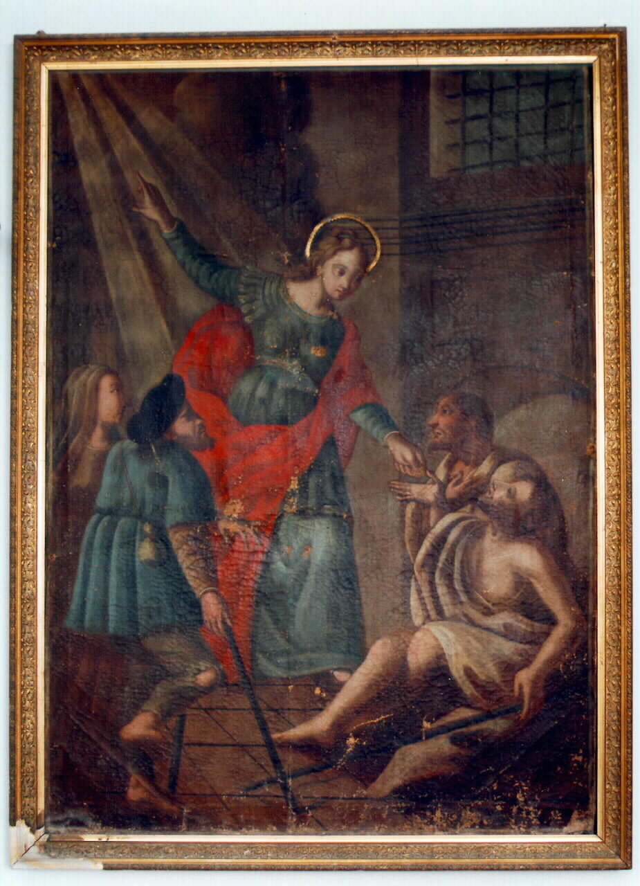 Sant'Elisabetta d'Ungheria assiste gli storpi (dipinto) - ambito siciliano (Seconda metà sec. XVIII)