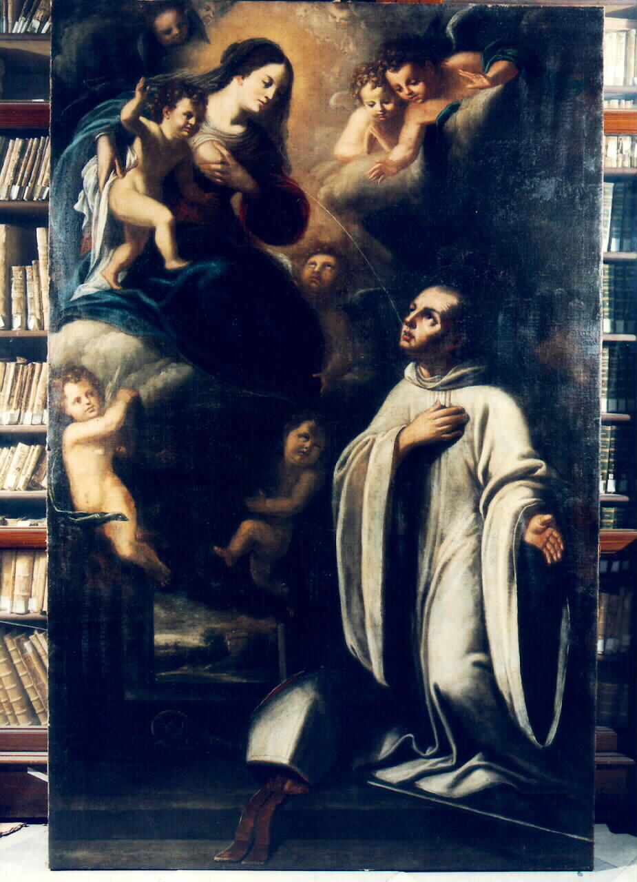 San Bernardo e il miracolo della lattazione (dipinto) - ambito siciliano (Fine/inizio secc. XVIII/ XIX)