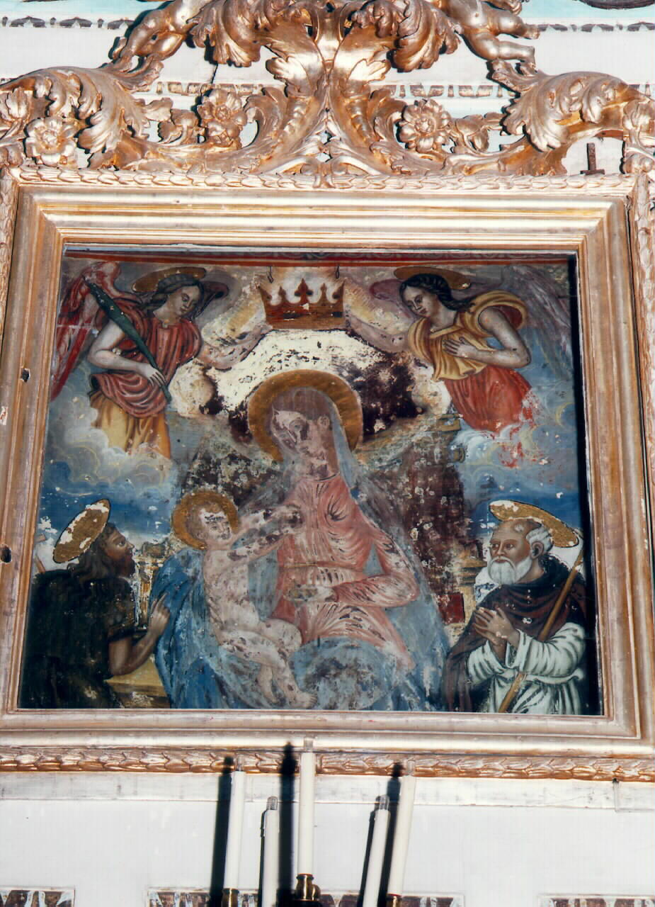 Madonne delle Grazie, Madonna con Bambino in trono San Giovanni Battista e Sant'Antonio abate (dipinto murale) - ambito siciliano (Prima metà sec. XIX)