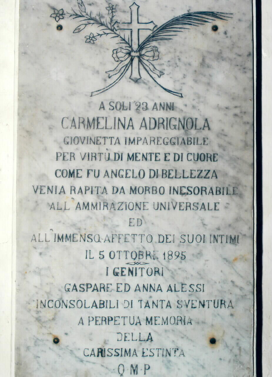 lapide commemorativa - ambito siciliano (sec. XIX)